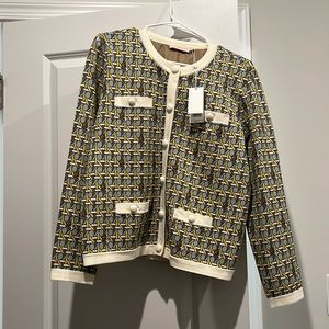 Tory Burch plaid Kendra Cardigan